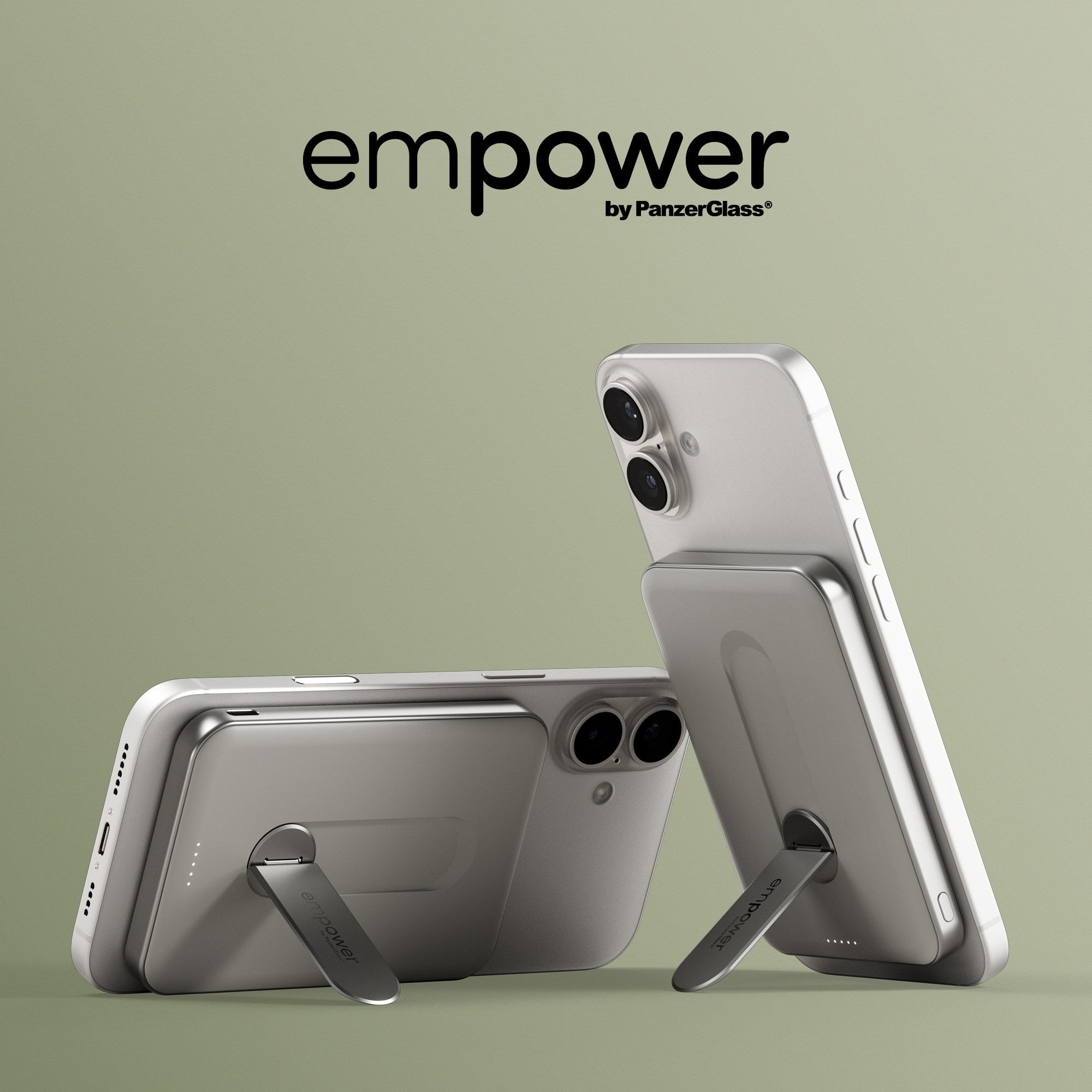 empower™ by PanzerGlass® empower™ Bank w. Spin Stand | 5000mAh | Titanium